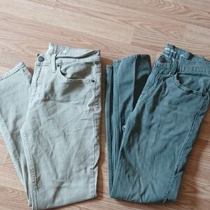 Green and Tan Skinny Jeans